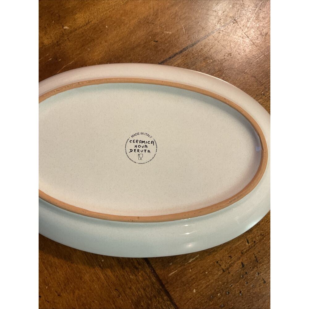 Ceramica Nova Deruta Oval Italian Pottery Tray 10.5” x 7" Hand Painted Italy - Picture 4 of 5